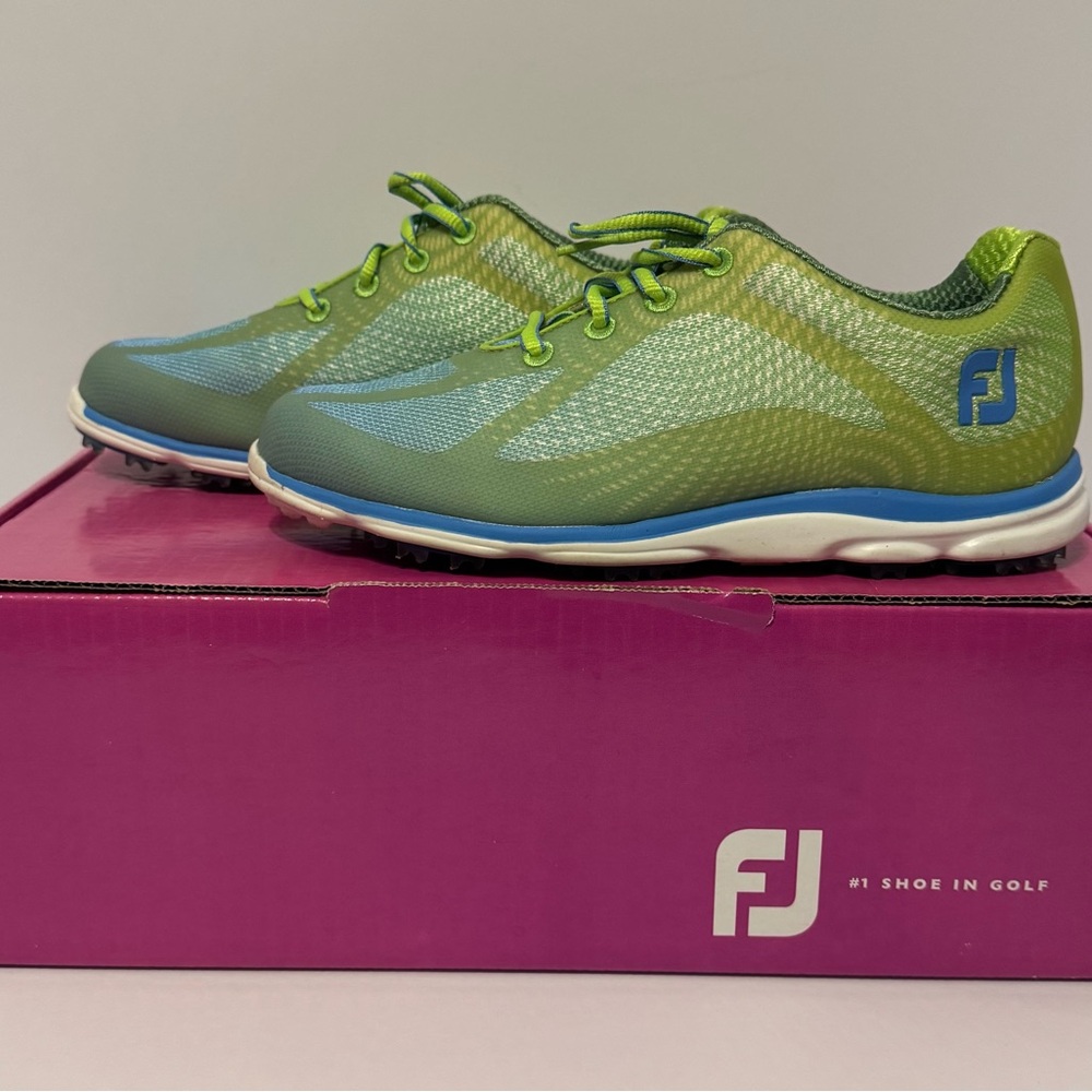 FootJoy FJ 98001 EmPower Green/Blue Spikeless Golf Shoes Women’s Size 6M